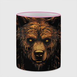 Кружка 3D Медведь иллюстрация, цвет: 3D-розовый кант — фото 2