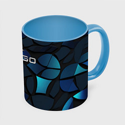 Кружка 3D CS GO blue black elements, цвет: 3D-белый + небесно-голубой