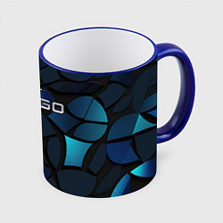 Кружка 3D CS GO blue black elements, цвет: 3D-синий кант