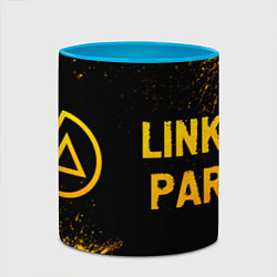 Кружка 3D Linkin Park - gold gradient: надпись и символ, цвет: 3D-белый + небесно-голубой — фото 2