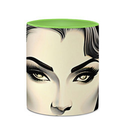 Кружка 3D Красивая женщина, цвет: 3D-белый + светло-зеленый — фото 2
