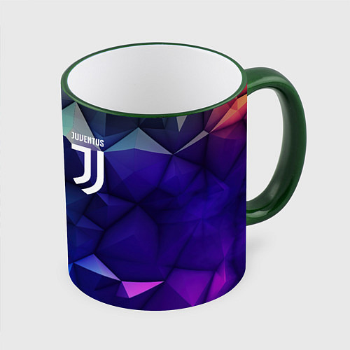 Кружка цветная Juventus logo blue / 3D-Зеленый кант – фото 1