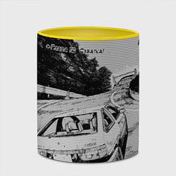 Кружка 3D Тойота ae 86 - Инициал ди, цвет: 3D-белый + желтый — фото 2