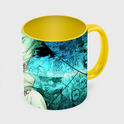 Кружка цветная Доктор Стоун Сэнку Исигами / 3D-Белый + желтый – фото 1