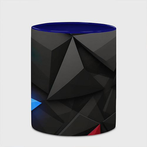 Кружка цветная Black blue red elements / 3D-Белый + синий – фото 2