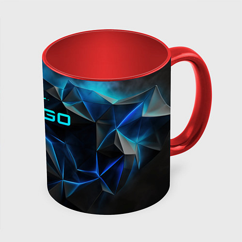 Кружка цветная CSGO neon style logo / 3D-Белый + красный – фото 1