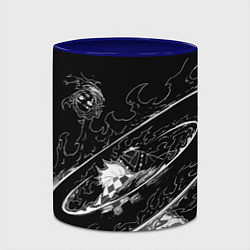 Кружка 3D Танджиро против луны - Клинок демонов, цвет: 3D-белый + синий — фото 2