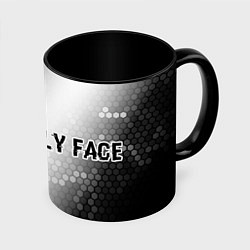 Кружка 3D Sally Face glitch на светлом фоне: надпись и симво, цвет: 3D-белый + черный