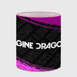 Кружка 3D Imagine Dragons rock legends: надпись и символ, цвет: 3D-розовый кант — фото 2