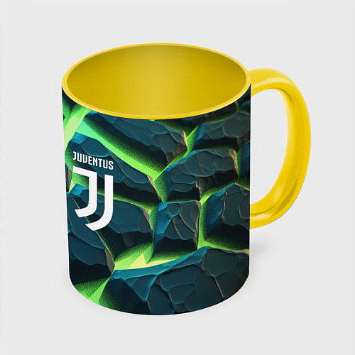 Кружка цветная Juventus green neon / 3D-Белый + желтый – фото 1