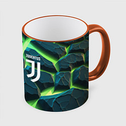 Кружка 3D Juventus green neon, цвет: 3D-оранжевый кант