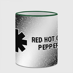 Кружка 3D Red Hot Chili Peppers glitch на светлом фоне: надп, цвет: 3D-зеленый кант — фото 2