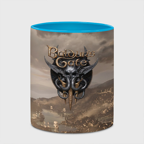 Кружка цветная Baldurs Gate 3 Logo / 3D-Белый + небесно-голубой – фото 2