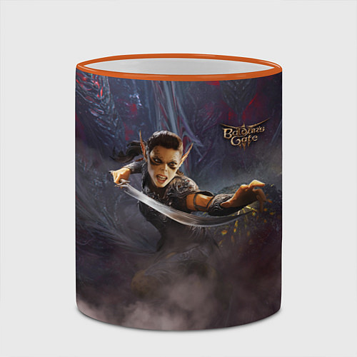 Кружка цветная Baldurs gate 3 Лаэзель / 3D-Оранжевый кант – фото 2