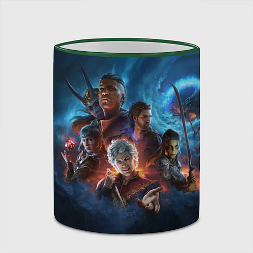 Кружка цветная Baldurs gate 3 / 3D-Зеленый кант – фото 2