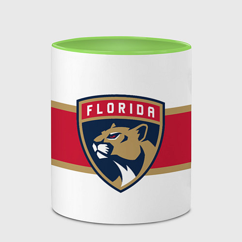 Кружка цветная Florida panthers - uniform - hockey / 3D-Белый + светло-зеленый – фото 2