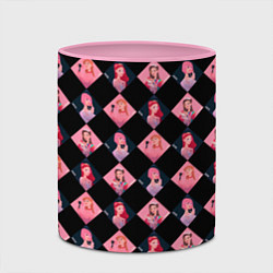 Кружка 3D Клеточка black pink, цвет: 3D-белый + розовый — фото 2
