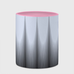 Кружка 3D Черный полосатый градиент, цвет: 3D-белый + розовый — фото 2