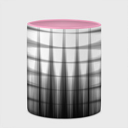 Кружка 3D Черная градиентная клетка, цвет: 3D-белый + розовый — фото 2