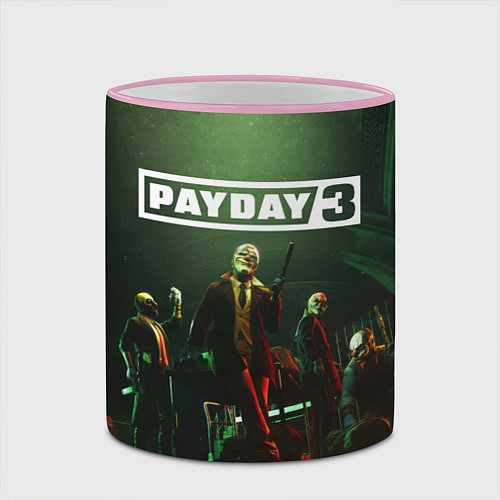 Кружка цветная Грабители Payday 3 / 3D-Розовый кант – фото 2