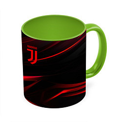 Кружка 3D Juventus black red logo, цвет: 3D-белый + светло-зеленый