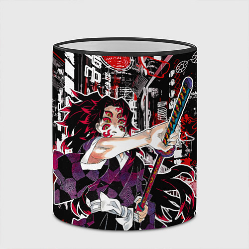 Кружка цветная Кокушибо высшая луна - Клинок демонов / 3D-Черный кант – фото 2