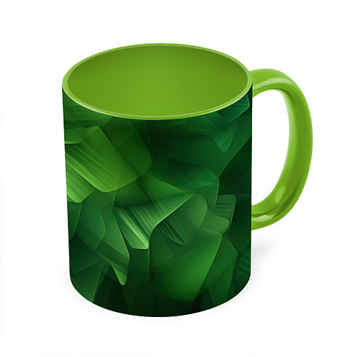 Кружка цветная Green lighting background / 3D-Белый + светло-зеленый – фото 1
