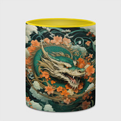 Кружка 3D Облачный дракон Irezumi, цвет: 3D-белый + желтый — фото 2