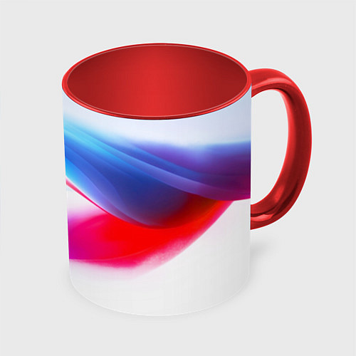 Кружка цветная Футболка Россия / 3D-Белый + красный – фото 1