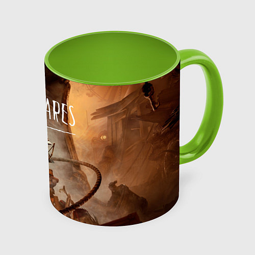 Кружка цветная Герои Little nightmares 3 / 3D-Белый + светло-зеленый – фото 1