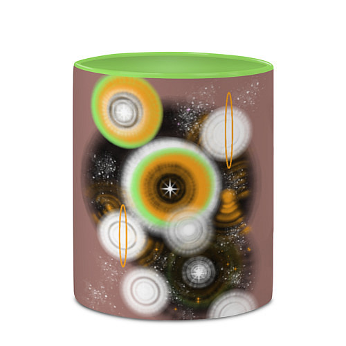 Кружка цветная Космическая дымка звёзд / 3D-Белый + светло-зеленый – фото 2