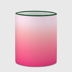Кружка 3D Оттенки розового градиент, цвет: 3D-зеленый кант — фото 2