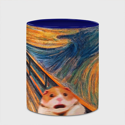 Кружка цветная Крик хомяка / 3D-Белый + синий – фото 2