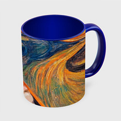 Кружка 3D Крик хомяка, цвет: 3D-белый + синий