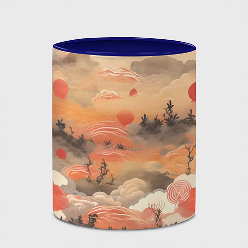 Кружка цветная Japen pattern / 3D-Белый + синий – фото 2