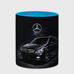 Кружка 3D Mercedes black, цвет: 3D-белый + небесно-голубой — фото 2