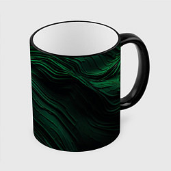 Кружка 3D Dark green texture, цвет: 3D-черный кант