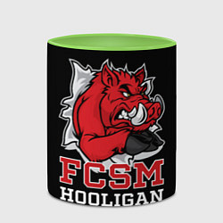 Кружка 3D FCSM hooligan, цвет: 3D-белый + светло-зеленый — фото 2