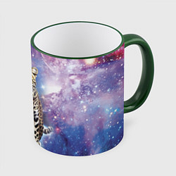 Кружка 3D Space leopard, цвет: 3D-зеленый кант