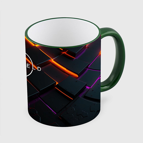 Кружка цветная Starfield logo orange abstract / 3D-Зеленый кант – фото 1