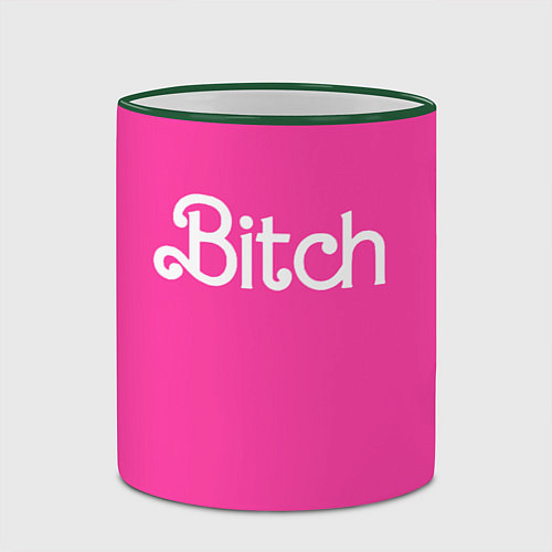 Кружка цветная Bitch Barbie / 3D-Зеленый кант – фото 2