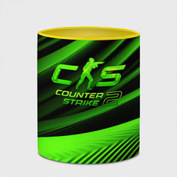 Кружка 3D CS2 Counter strike green logo, цвет: 3D-белый + желтый — фото 2