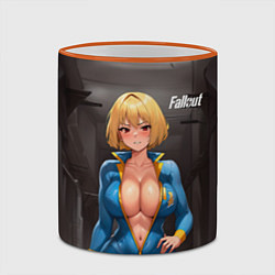 Кружка 3D Fallout anime girl, цвет: 3D-оранжевый кант — фото 2