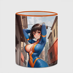 Кружка 3D Girl anime Fallout, цвет: 3D-оранжевый кант — фото 2