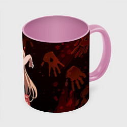 Кружка 3D Пауэр в бикини, цвет: 3D-белый + розовый