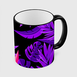 Кружка 3D Floral composition - neon, цвет: 3D-черный кант