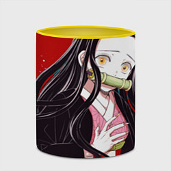 Кружка 3D Nezuko Kamado арт, цвет: 3D-белый + желтый — фото 2