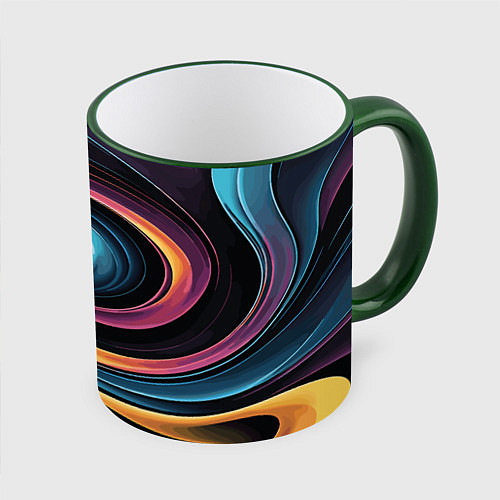 Кружка цветная Gradient vortex / 3D-Зеленый кант – фото 1
