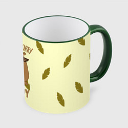 Кружка 3D Будь как капибара, цвет: 3D-зеленый кант