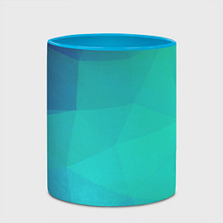 Кружка 3D Голубые грани, цвет: 3D-белый + небесно-голубой — фото 2